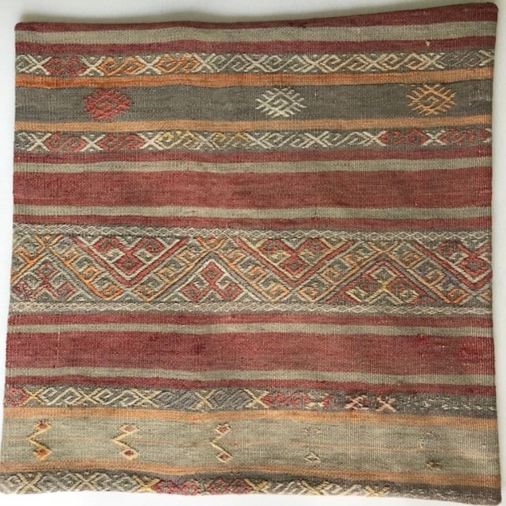 Turkish Throw Pillow Cover, Kilim Cushion Cover.